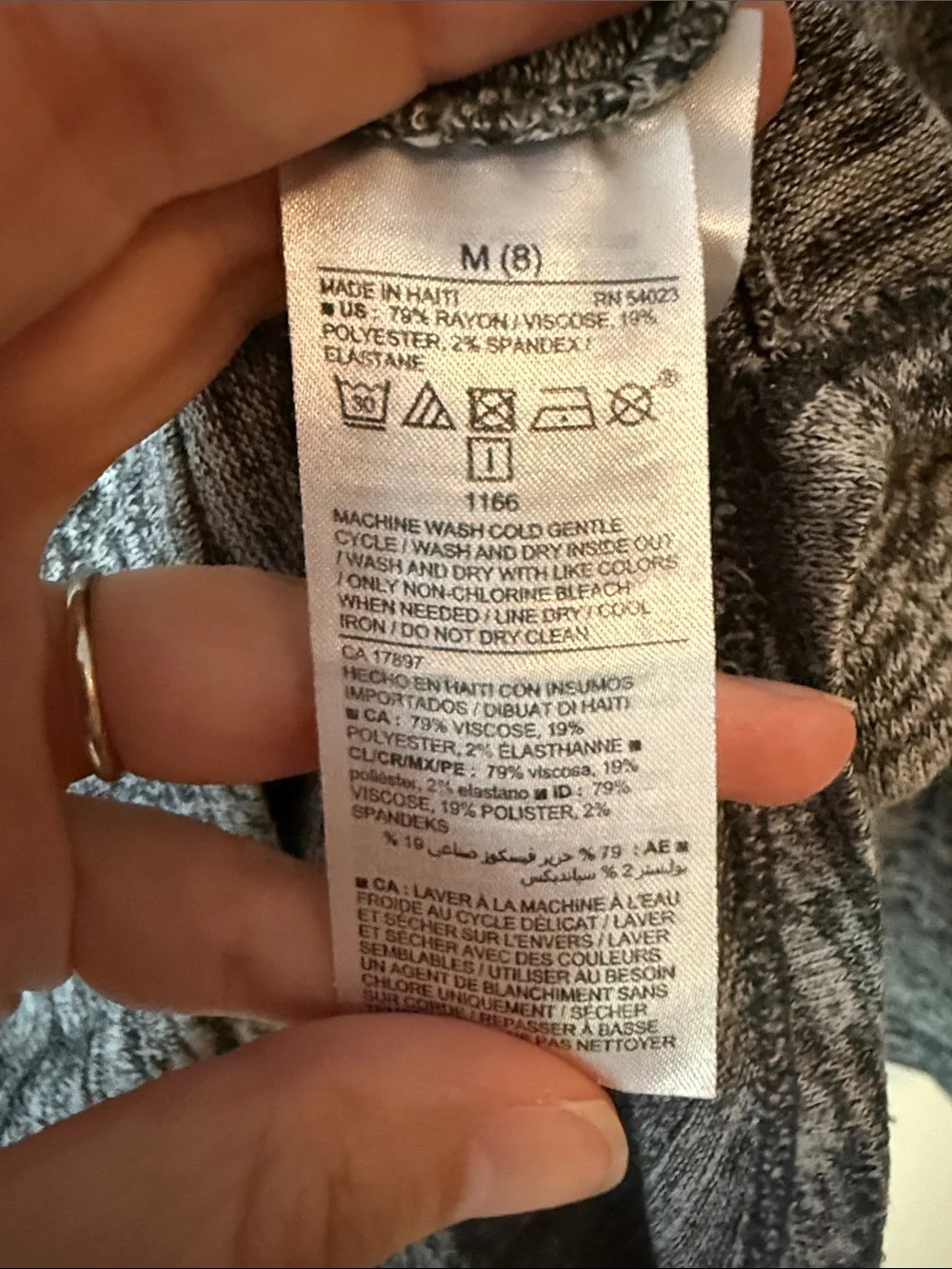Old Navy Black and Gray Marled Long Sleeve Tee